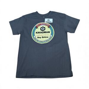 NWT! Kikkoman Soy Sauce Gray Graphic T-Shirt L